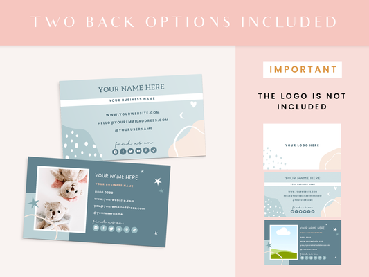 Baby Blue Business Card Template