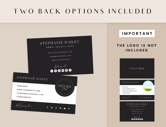Black Business Card Template