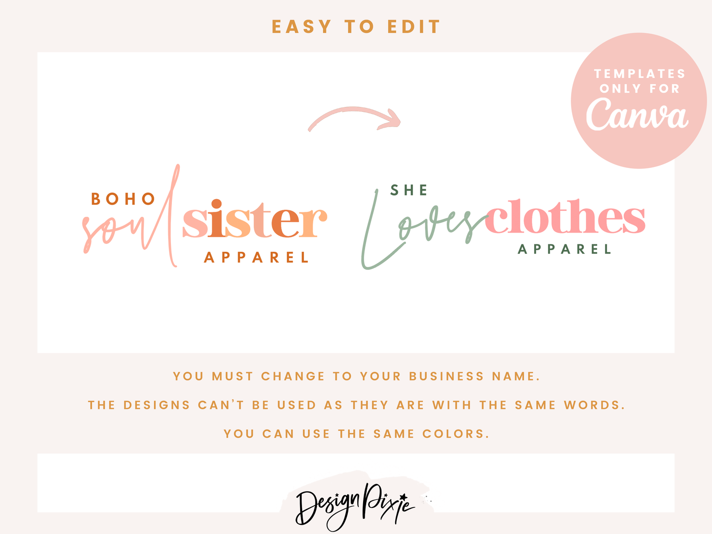 Boho Soul Sister Logo Template