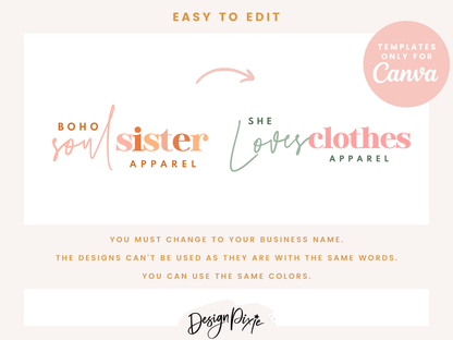 Boho Soul Sister Logo Template