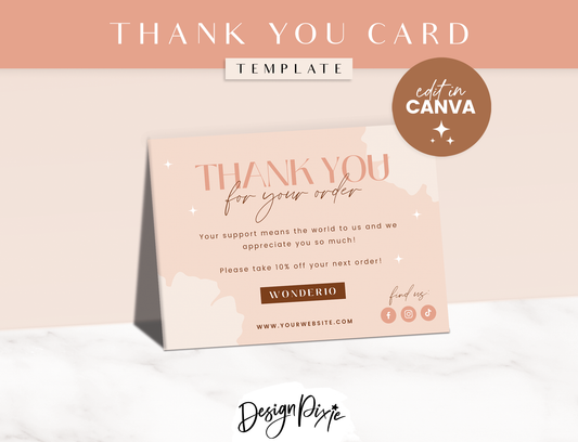 Blush Wonder Thank You Card Template