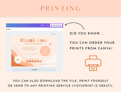 Thank You Card Template - Boho Soul Sister