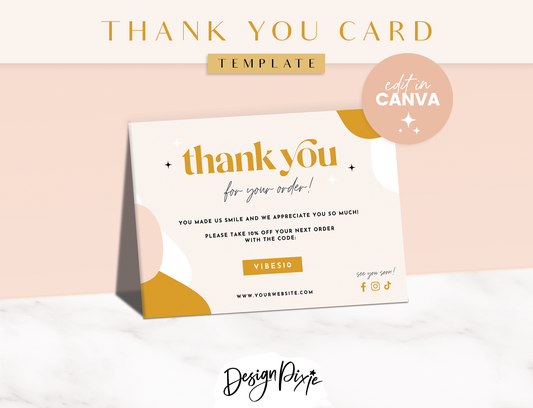 Boho Thank You Card Template