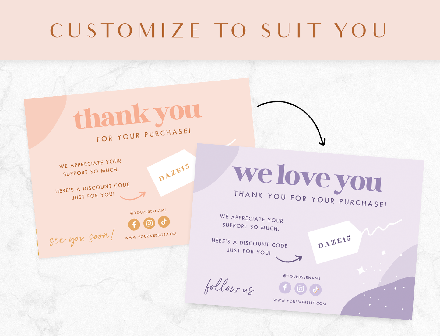 Thank You Card Template - Daze And Magic