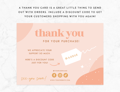Thank You Card Template - Daze And Magic