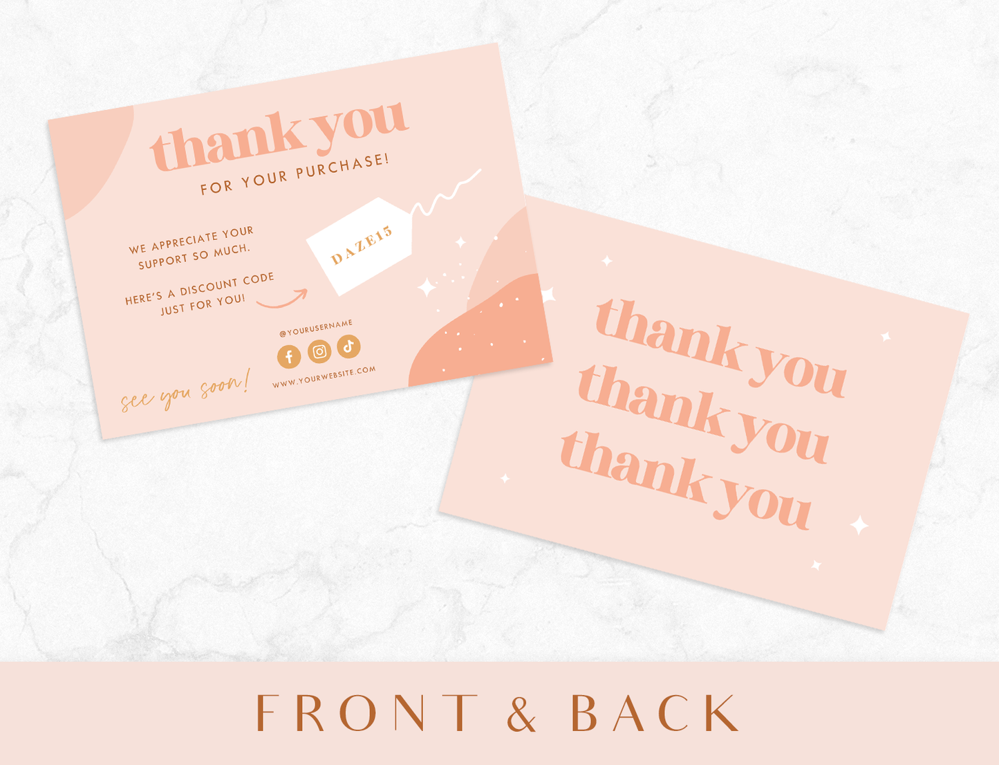 Thank You Card Template - Daze And Magic