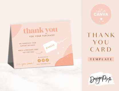 Thank You Card Template - Daze And Magic