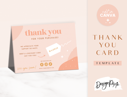 Thank You Card Template - Daze And Magic